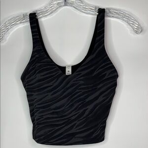 Lululemon Cropped Align Zebra Grey Black Tank Top Size 2